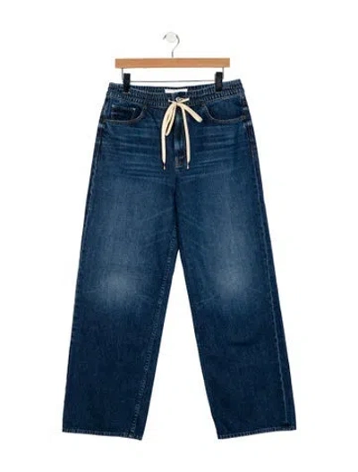 Pre-owned Mother Mid-rise Straight Leg Jeans In Blue