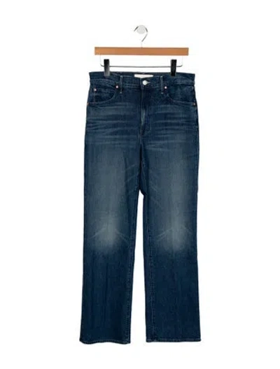 Pre-owned Mother Mid-rise Straight Leg Jeans In Blue
