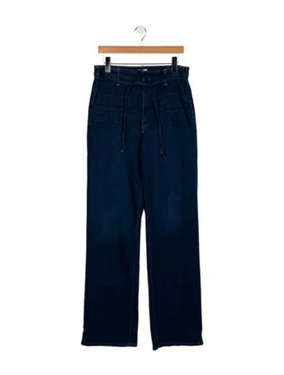 Pre-owned Mother Mid-rise Straight Leg Jeans In Blue