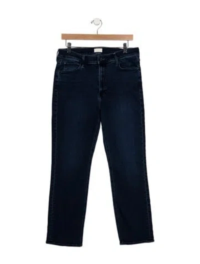 Pre-owned Mother Mid-rise Straight Leg Jeans In Blue