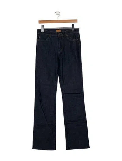 Pre-owned Mother Mid-rise Straight Leg Jeans In Blue
