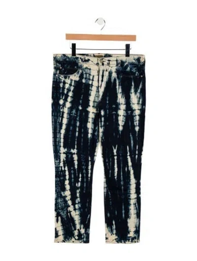 Pre-owned Mother Mid-rise Straight Leg Jeans In Blue