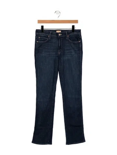 Pre-owned Mother Mid-rise Straight Leg Jeans In Blue