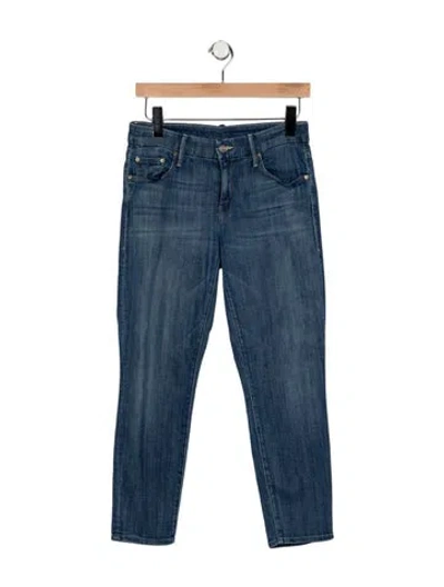 Pre-owned Mother Mid-rise Straight Leg Jeans In Blue