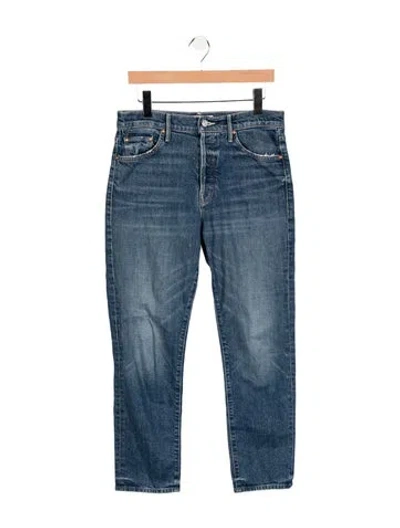 Pre-owned Mother Mid-rise Straight Leg Jeans In Blue