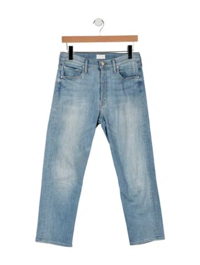 Pre-owned Mother Mid-rise Straight Leg Jeans In Blue