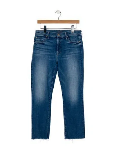 Pre-owned Mother Mid-rise Straight Leg Jeans In Blue