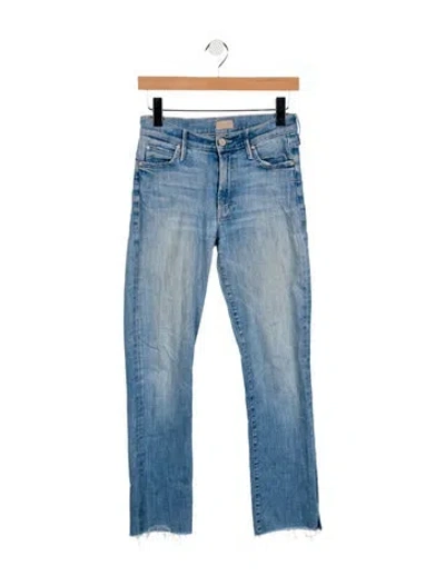 Pre-owned Mother Mid-rise Straight Leg Jeans In Blue