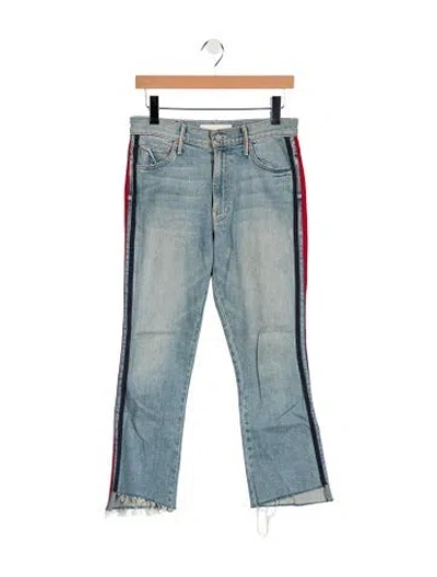 Pre-owned Mother Mid-rise Straight Leg Jeans In Blue