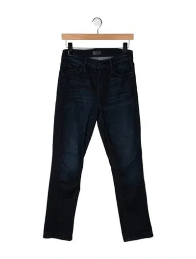 Pre-owned Mother Mid-rise Straight Leg Jeans In Blue