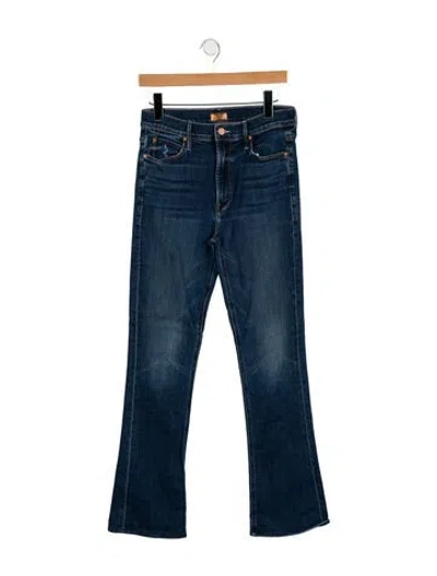 Pre-owned Mother Mid-rise Straight Leg Jeans In Blue