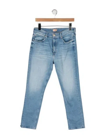 Pre-owned Mother Mid-rise Straight Leg Jeans In Blue