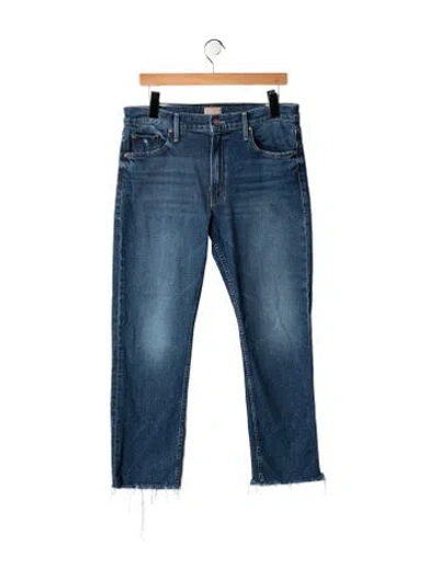 Pre-owned Mother Mid-rise Straight Leg Jeans In Blue