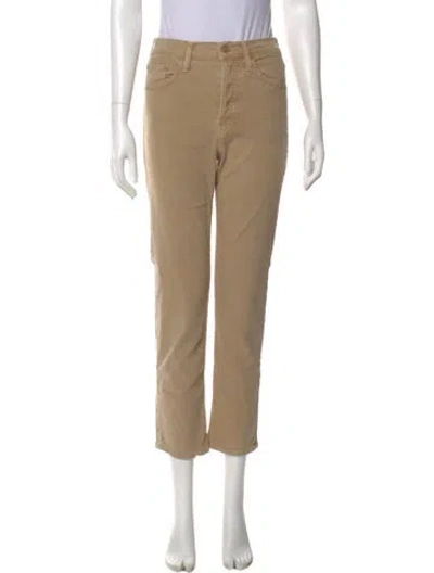 Pre-owned Mother Mid-rise Straight Leg Jeans In Brown