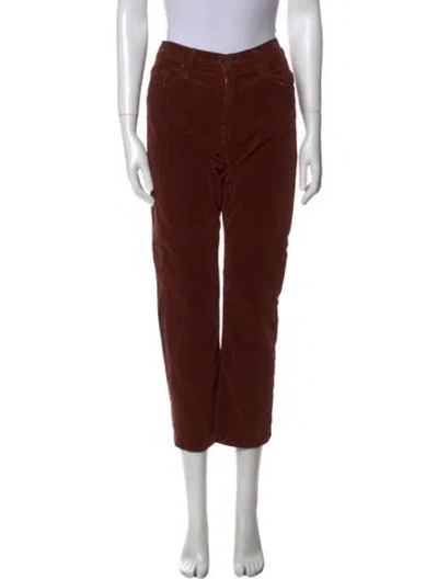 Pre-owned Mother Mid-rise Straight Leg Jeans In Brown