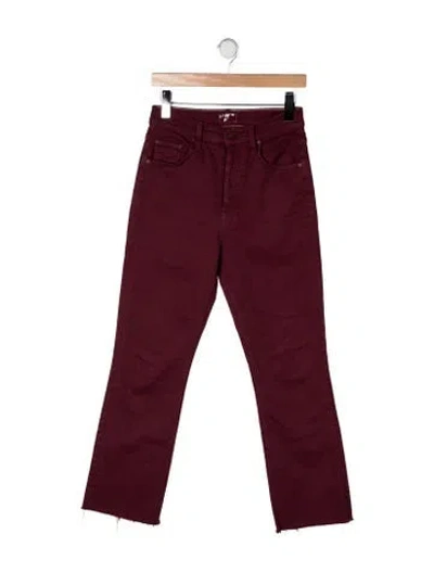 Pre-owned Mother Mid-rise Straight Leg Jeans In Burgundy