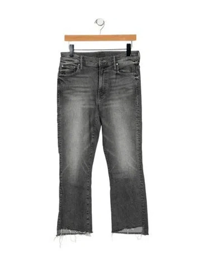 Pre-owned Mother Mid-rise Straight Leg Jeans In Gray