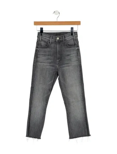 Pre-owned Mother Mid-rise Straight Leg Jeans In Gray