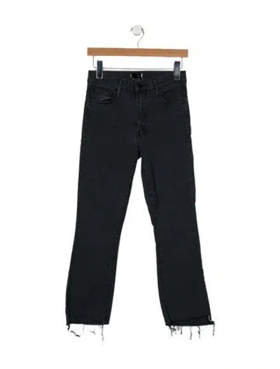 Pre-owned Mother Mid-rise Straight Leg Jeans In Gray