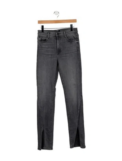 Pre-owned Mother Mid-rise Straight Leg Jeans In Gray