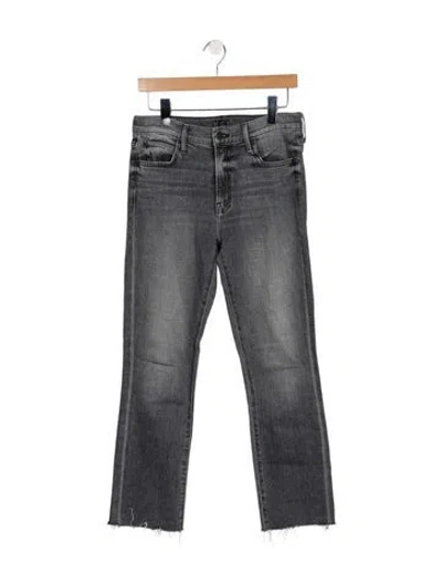Pre-owned Mother Mid-rise Straight Leg Jeans In Gray