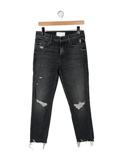 Pre-owned Mother Mid-rise Straight Leg Jeans In Gray