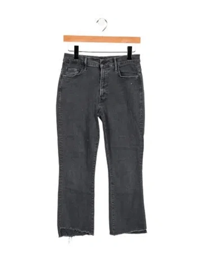 Pre-owned Mother Mid-rise Straight Leg Jeans In Gray