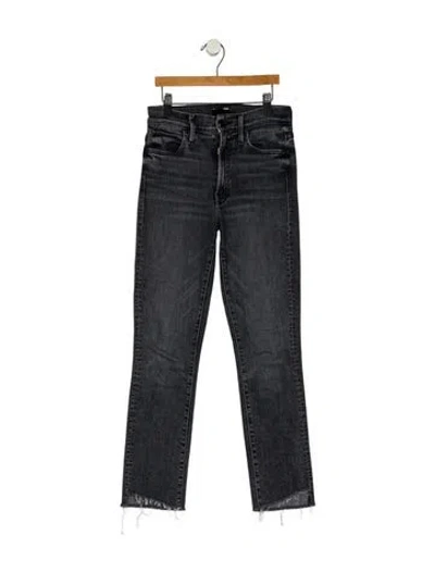 Pre-owned Mother Mid-rise Straight Leg Jeans In Gray