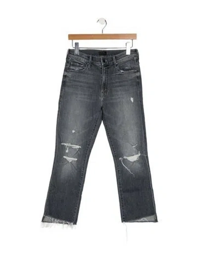 Pre-owned Mother Mid-rise Straight Leg Jeans In Gray