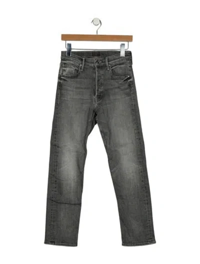 Pre-owned Mother Mid-rise Straight Leg Jeans In Gray