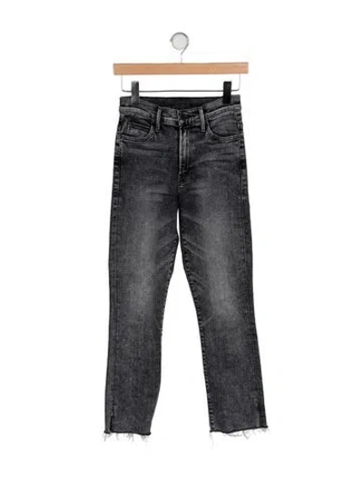 Pre-owned Mother Mid-rise Straight Leg Jeans In Gray