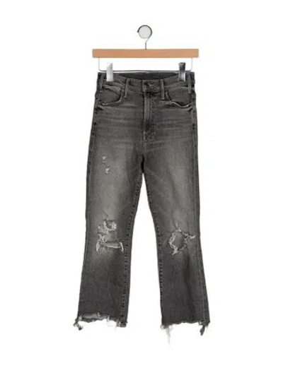 Pre-owned Mother Mid-rise Straight Leg Jeans In Gray