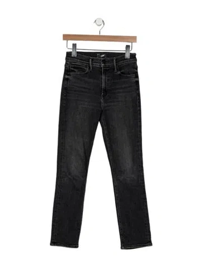 Pre-owned Mother Mid-rise Straight Leg Jeans In Gray