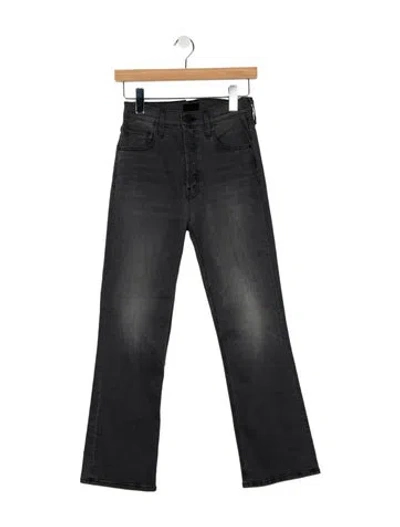 Pre-owned Mother Mid-rise Straight Leg Jeans In Gray