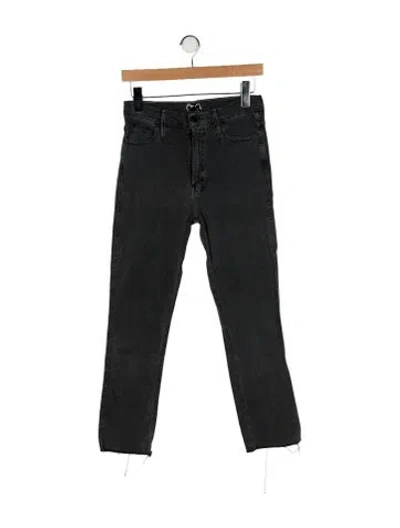 Pre-owned Mother Mid-rise Straight Leg Jeans In Gray