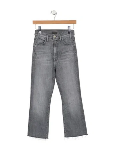 Pre-owned Mother Mid-rise Straight Leg Jeans In Gray