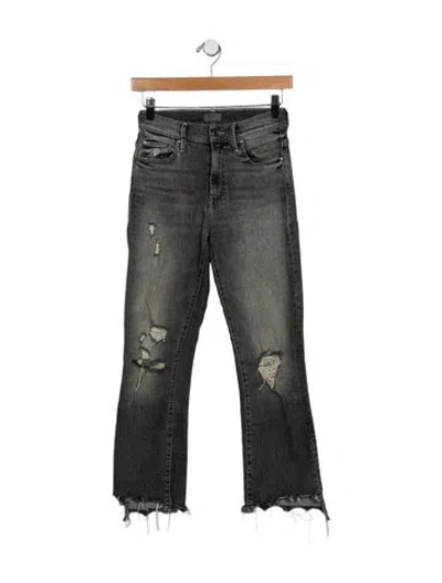 Pre-owned Mother Mid-rise Straight Leg Jeans In Gray