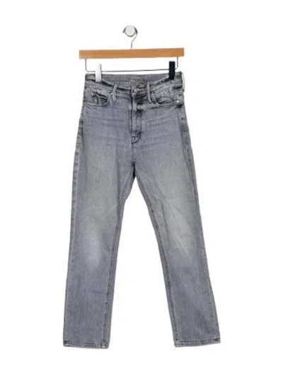 Pre-owned Mother Mid-rise Straight Leg Jeans In Gray