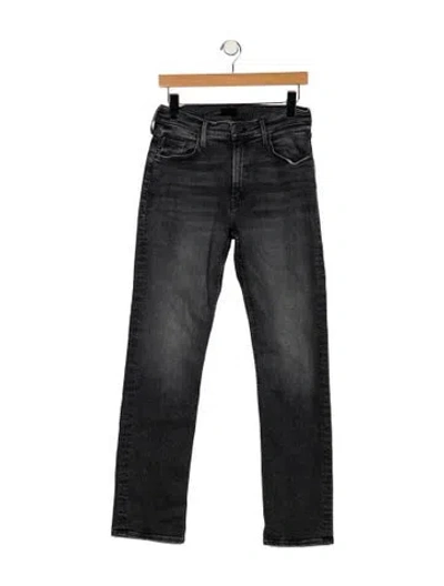 Pre-owned Mother Mid-rise Straight Leg Jeans In Gray