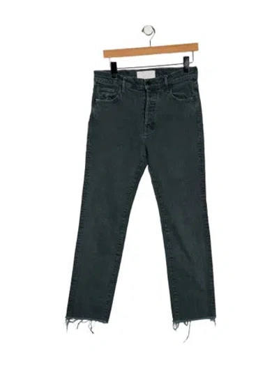 Pre-owned Mother Mid-rise Straight Leg Jeans In Gray