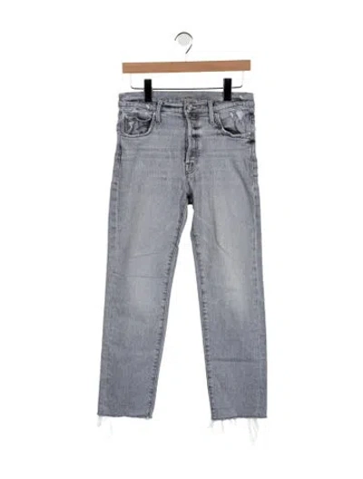 Pre-owned Mother Mid-rise Straight Leg Jeans In Gray