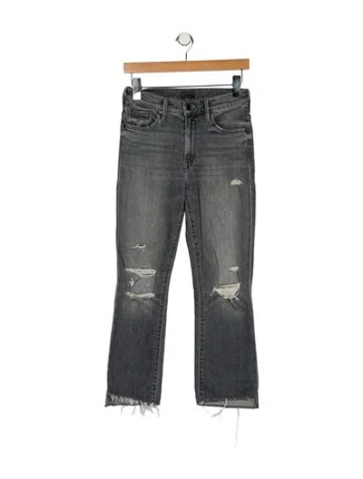 Pre-owned Mother Mid-rise Straight Leg Jeans In Gray