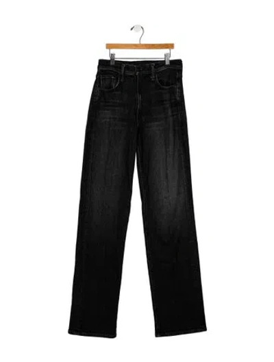 Pre-owned Mother Mid-rise Straight Leg Jeans In Gray
