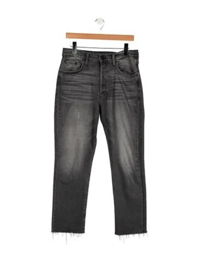Pre-owned Mother Mid-rise Straight Leg Jeans In Gray