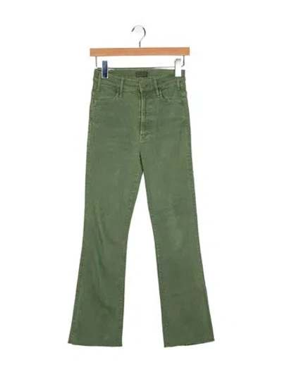Pre-owned Mother Mid-rise Straight Leg Jeans In Green