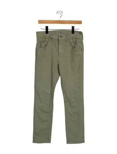 Pre-owned Mother Mid-rise Straight Leg Jeans In Green