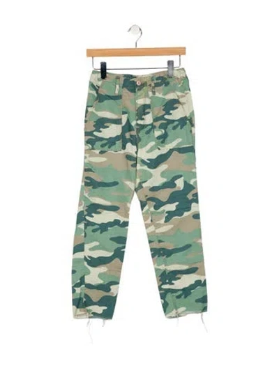 Pre-owned Mother Mid-rise Straight Leg Jeans In Green