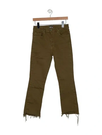 Pre-owned Mother Mid-rise Straight Leg Jeans In Green