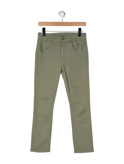 Pre-owned Mother Mid-rise Straight Leg Jeans In Green