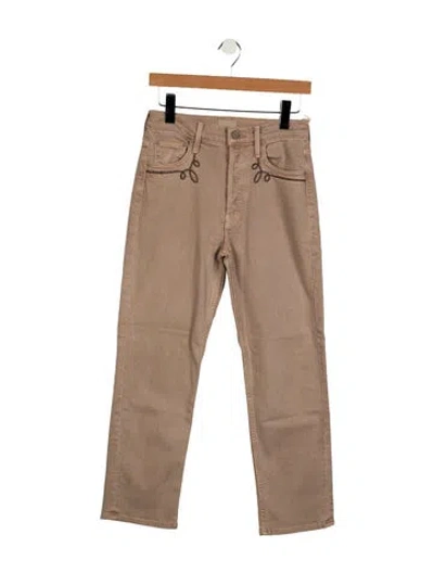 Pre-owned Mother Mid-rise Straight Leg Jeans In Multi